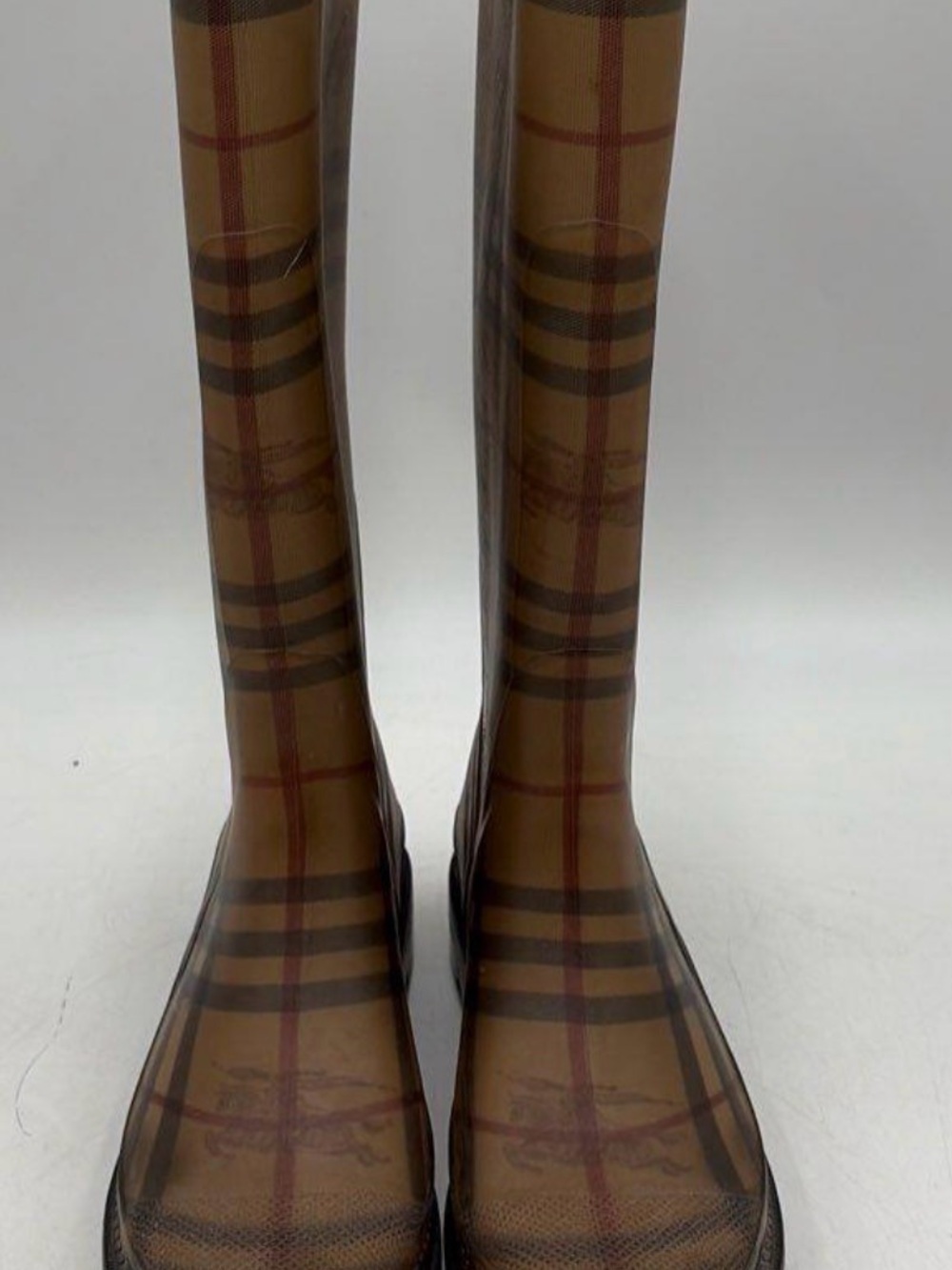 Burberry Nova Check Tall Rubber Rain Boots - authentic Sz 40 (women’s 9-9.5) - Picture 4 of 12